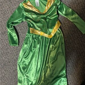 Enchanting Green and Gold Kids Costume Dress